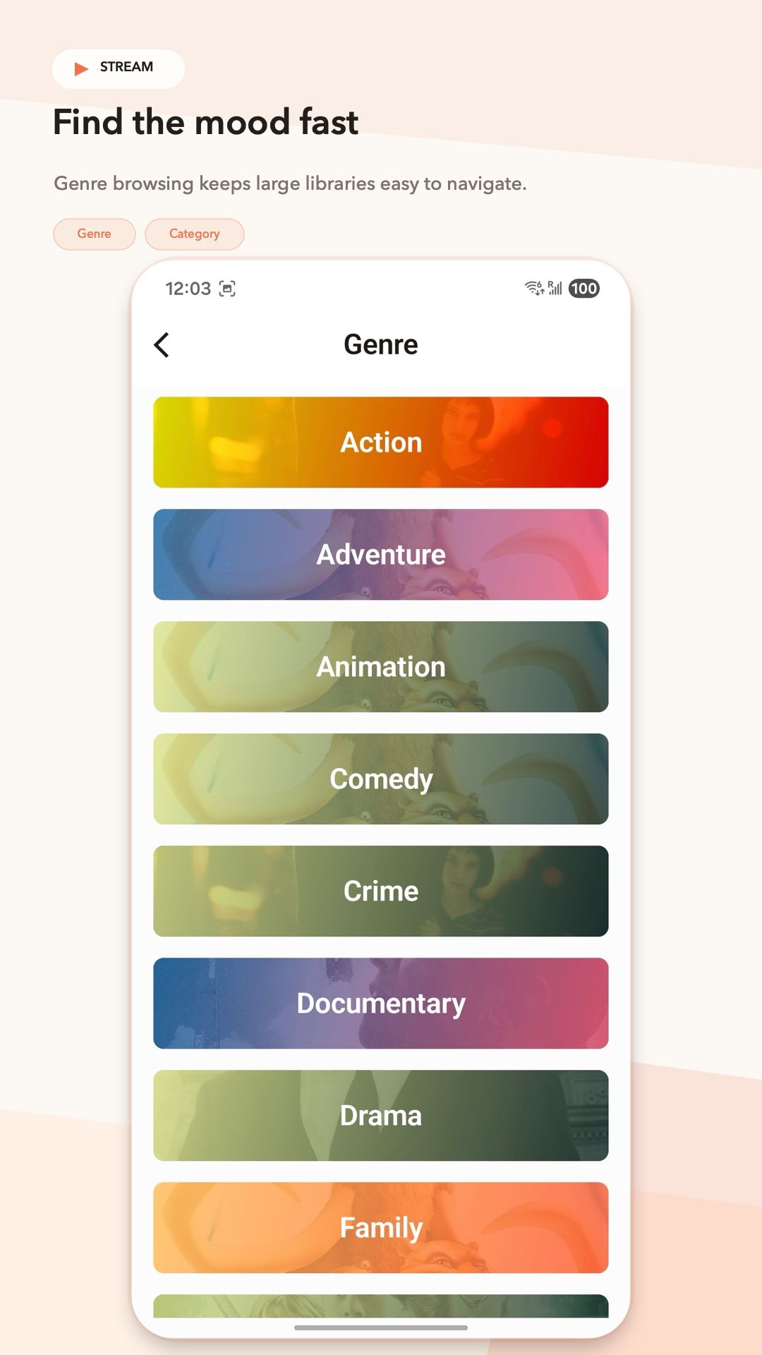 Stream app interface screenshot 4