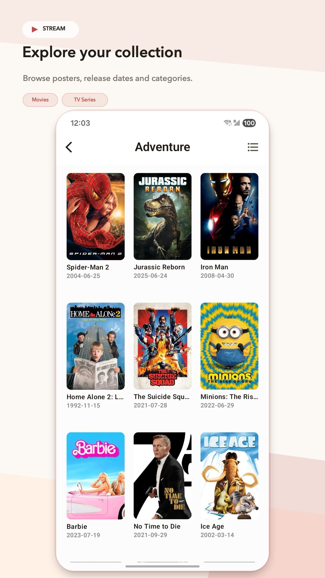 Stream app interface screenshot 5